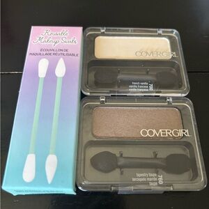 COVERGIRL Eyeshadow Duo - Vanilla & Taupe reuseable makeup swabs